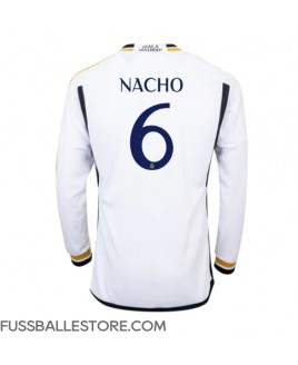 Günstige Real Madrid Nacho #6 Heimtrikot 2023-24 Langarm